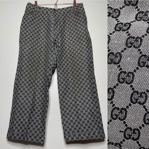 Vintage Gucci Logo Monogram Wide Pants